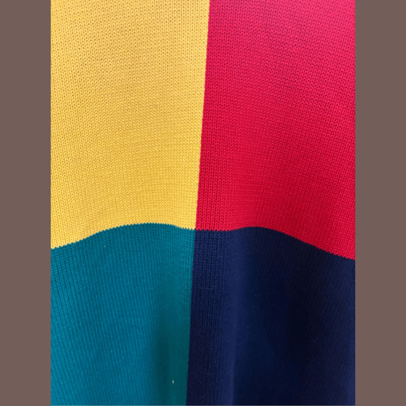 Charter Club Color Block Sweater | Cotton Multicolor | Size M | Vintage - Picture 2 of 4